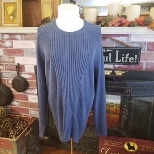 HIGH SIERRA BLUE KNIT RIBBED SWEATER XXL